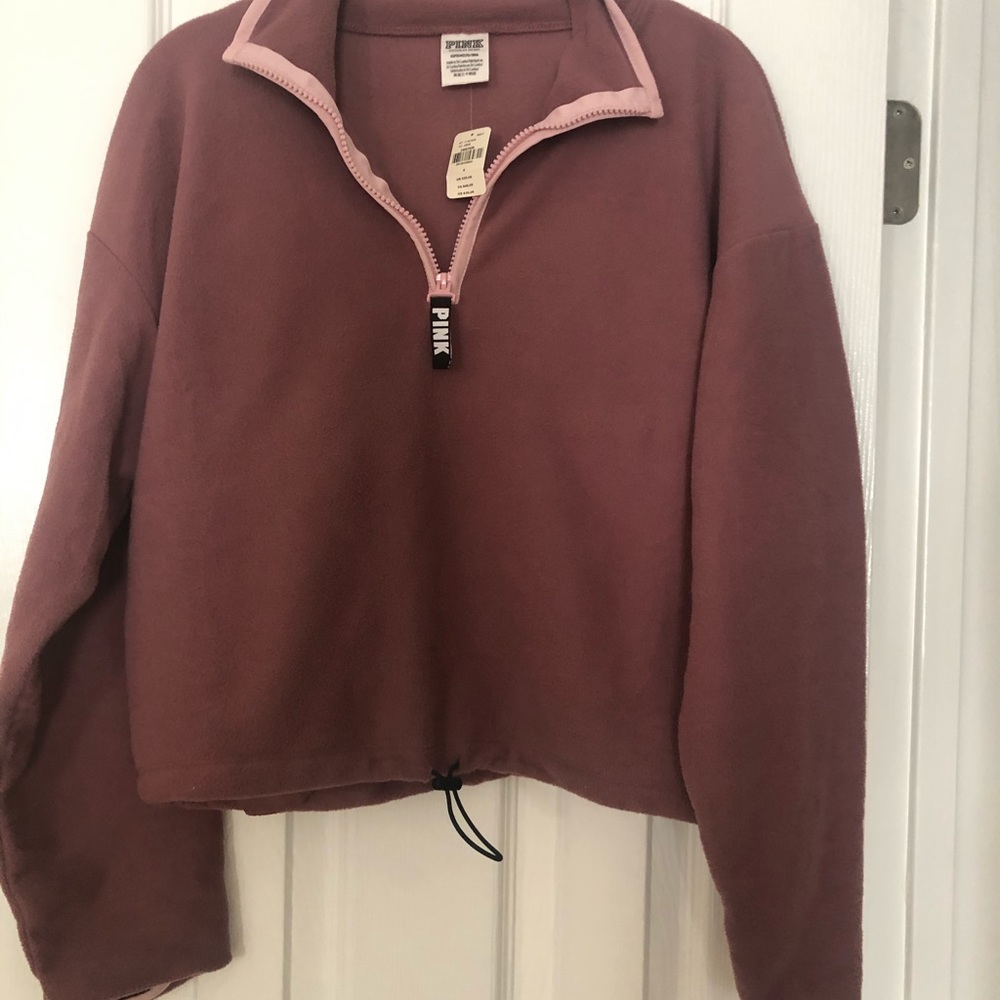 Pink Victoria secret cropped fleece